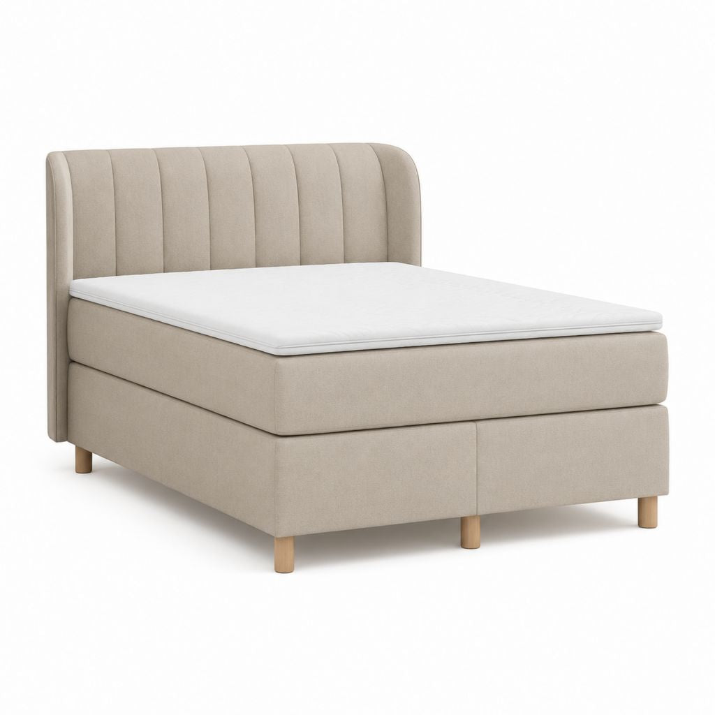 Letto continentale matrimoniale con materasso beige in poliestere 160 x 200 cm