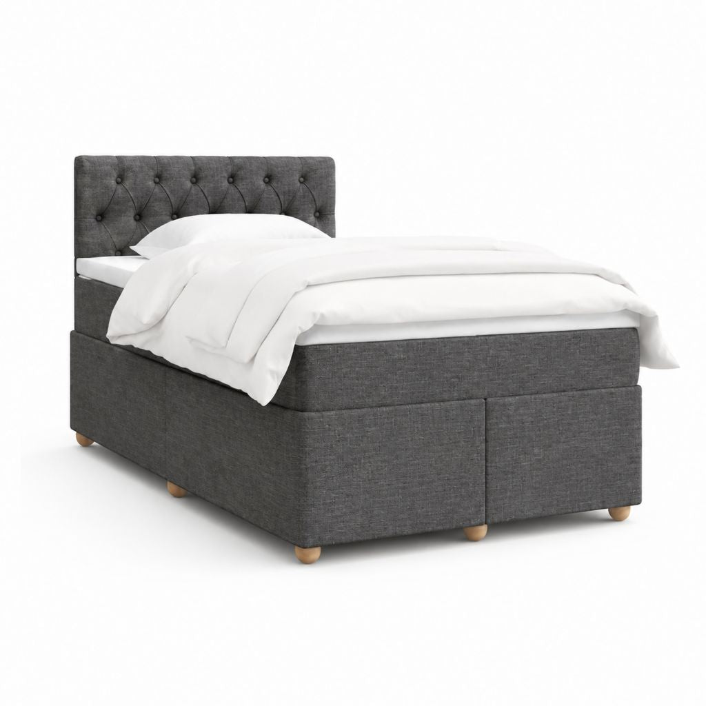 Letto matrimoniale imbottito grigio scuro in poliestere rettangolare 160 x 200 cm