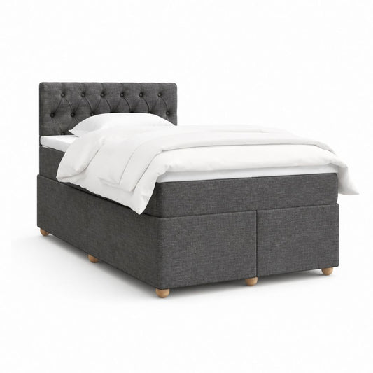 Letto matrimoniale imbottito grigio scuro in poliestere rettangolare 160 x 200 cm